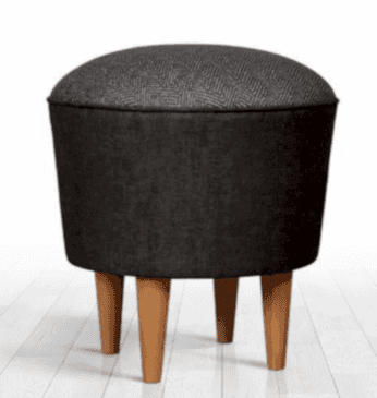 Gri Silindir Ahşap Ayak Bench Puf