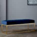 Yronx Lacivert Gold Bench Puf (Puf-1233)