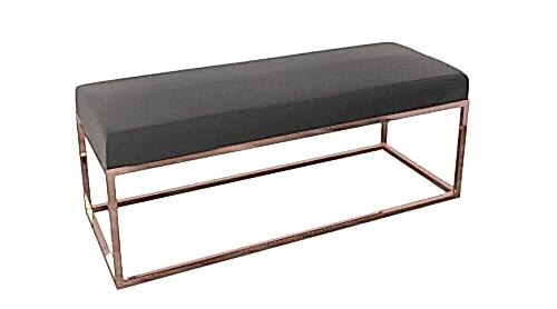 Kolpar Stil Koyu Gri Kumaş Bench Puf