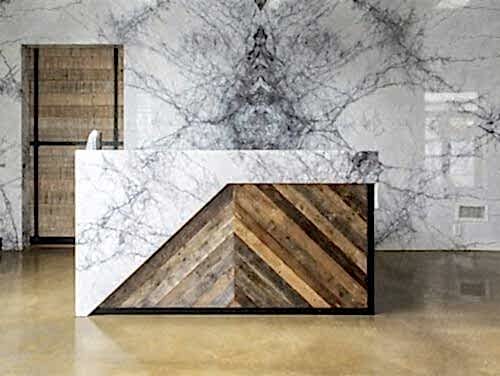 Carrara Mermer Ahşap Banko(BN-011)