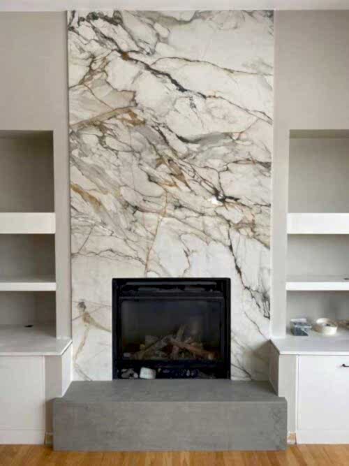 Calacatta Gold Mermer Şömine B0247
