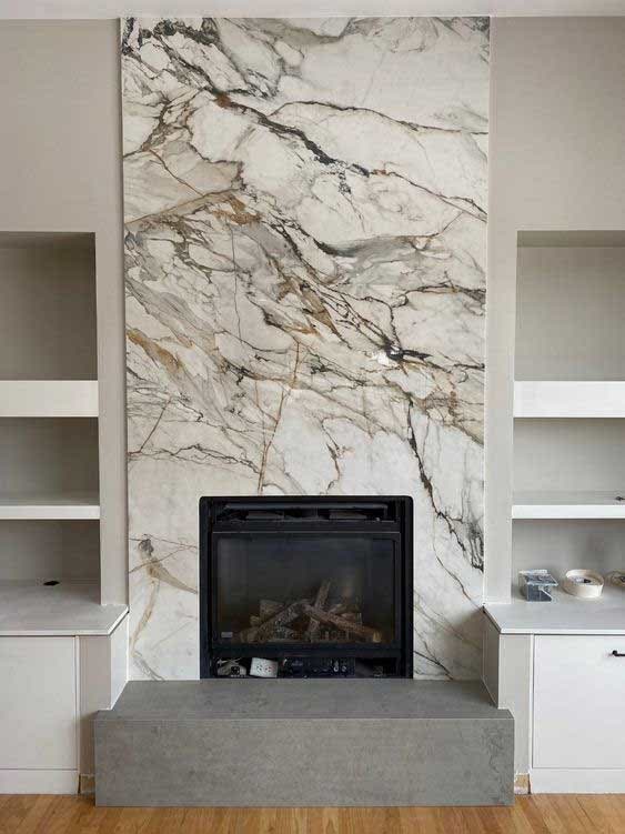 Calacatta Gold Mermer Şömine B0247