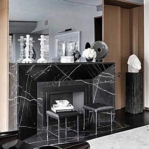 Nero Marquina Mermer Şömine B0250