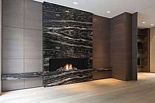 Portoro Black Mermer Şömine B0252