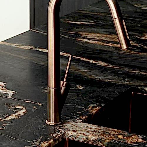 Black & Gold Mermer Tezgah TZ059