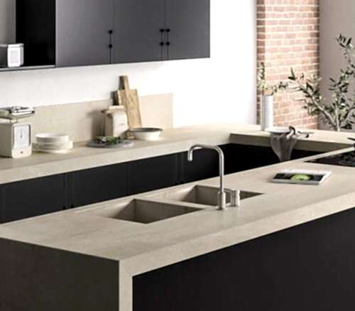 Basalt Cream Porselen Tezgah Uygulaması (PTU-056)