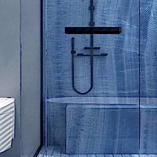 Blue Onyx Marmicera Porselen Banyo Uygulama(PB-023)