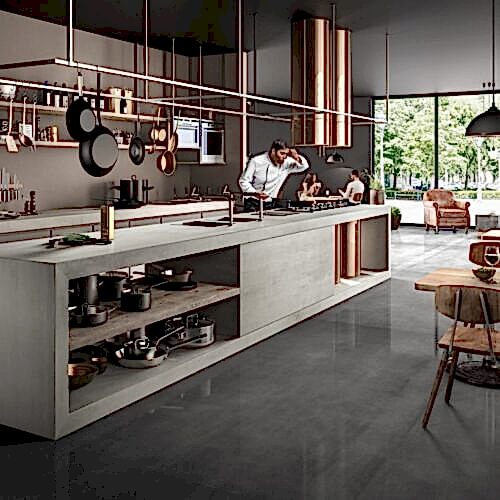 Malm Grey Sapienstone Porselen Tezgah Uygulaması (PTU-070)