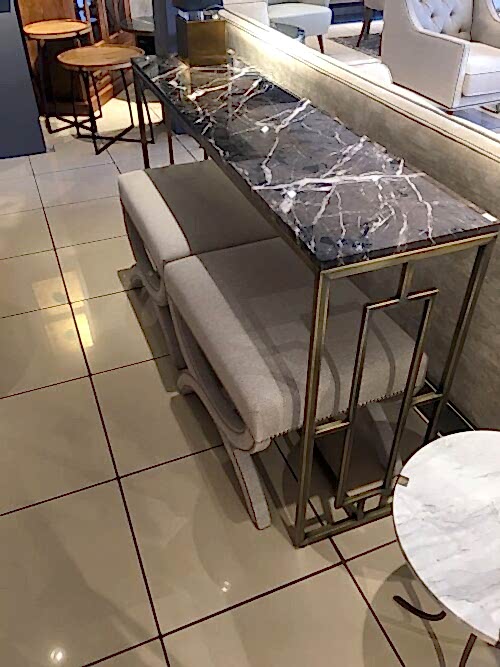Paris Silver Fantasy Mermer Pirinç Eskitme Ayak Dresuar (DR-141)