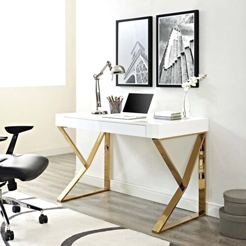 Carrina Gold Metal Çalışma Masası (ÇM-001)
